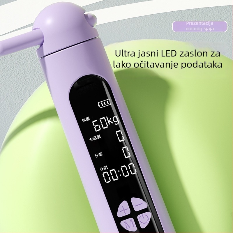 Bežično uže za skakanje s brojačem, pametno pet tipki, LED veliki zaslon, punjivo