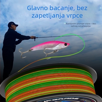 BKUMAN Glavna linija PE, 8-žilna, nosivost 3-33 kg, dugi domet bacanja