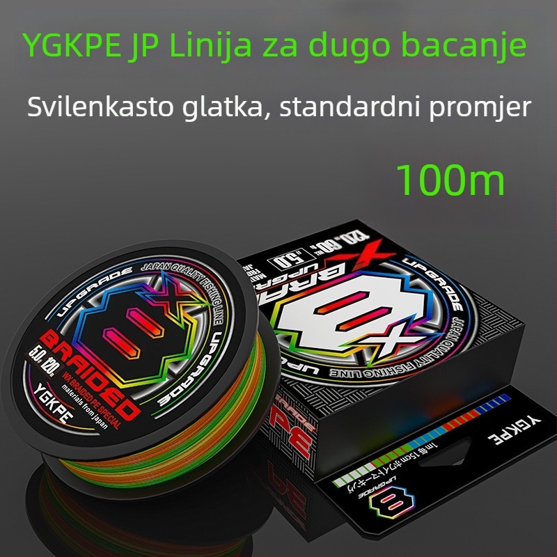 BKUMAN Glavna linija PE, 8-žilna, nosivost 3-33 kg, dugi domet bacanja