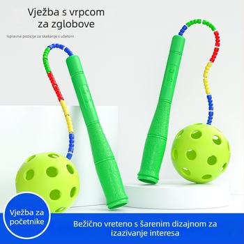 Youli PP ručno izrađeni alat za treniranje skakanja s užetom za djecu početnike, promjer kuglice 72 mm