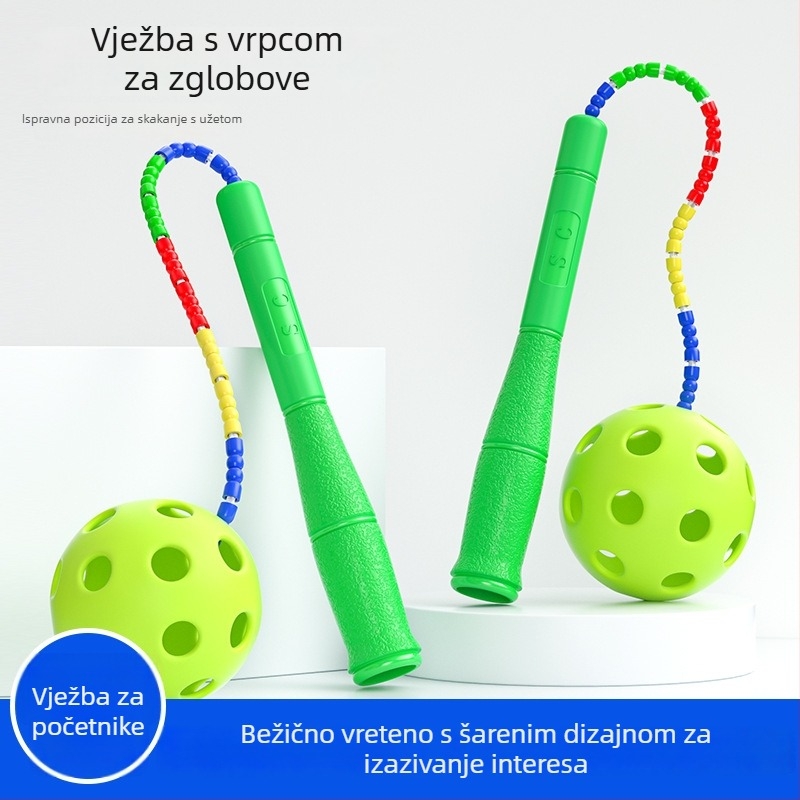 Youli PP ručno izrađeni alat za treniranje skakanja s užetom za djecu početnike, promjer kuglice 72 mm