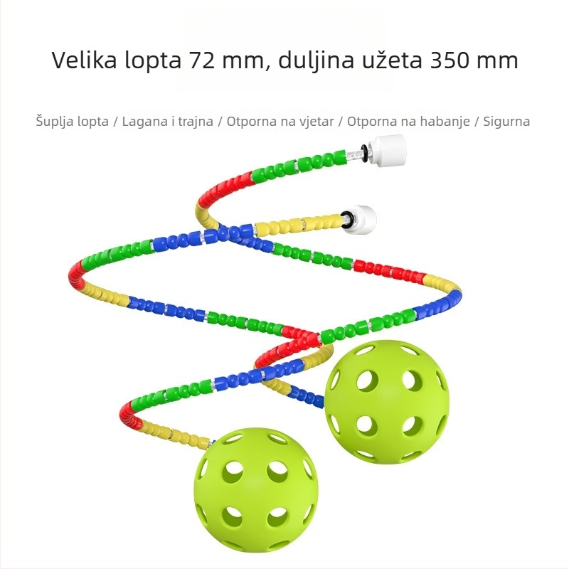 Youli PP ručno izrađeni alat za treniranje skakanja s užetom za djecu početnike, promjer kuglice 72 mm