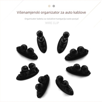Automobilski držač kablova – PVC, model 106, paket od 8 komada