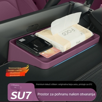 Silikonski unutarnji držač za Xiaomi SU7/YU7, središnja konzola