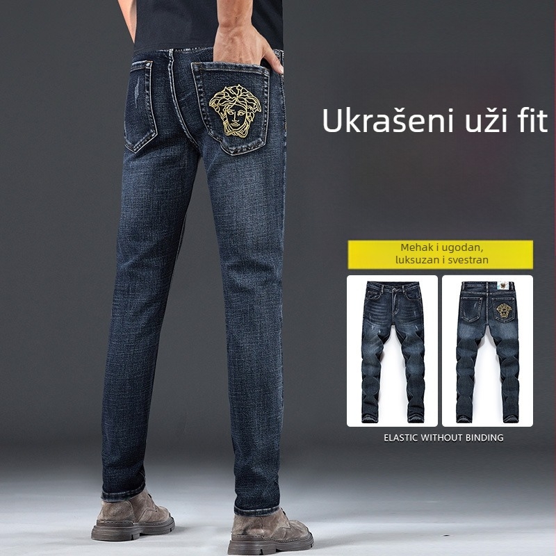 Muške traperice – debeli denim, ravni kroj, 98,2% pamuk, srednji pojas, zatvarač