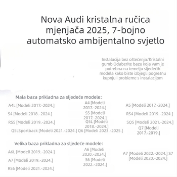 Kristalna ručica mjenjača za Audi A4L/A5/A6/A7 – staklena unutarnja dekoracija
