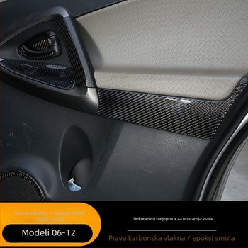 AKLW karbonska unutarnja ploča vrata za Toyota RAV4 (2006-2012), model ASCF-1373, prilagodljiva obrada