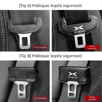 Kožni dekorativni poklopac kopče automobila Xiaopeng G9/G3/G6/P5/P7, s mogućnošću tiskanja logotipa i prilagođavanja