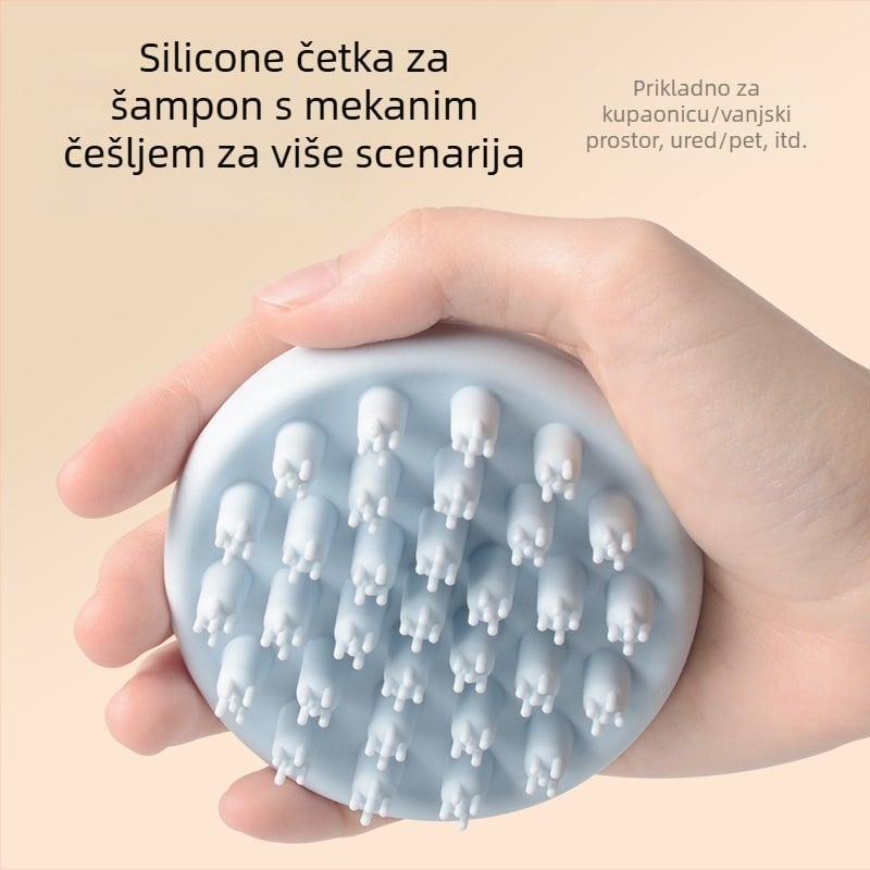 Silikonska četka za šampon s masažom kose – četka za kupanje za čišćenje vlasišta, silikon visoke kvalitete, mogućnost prilagođene proizvodnje, privatna marka dostupna