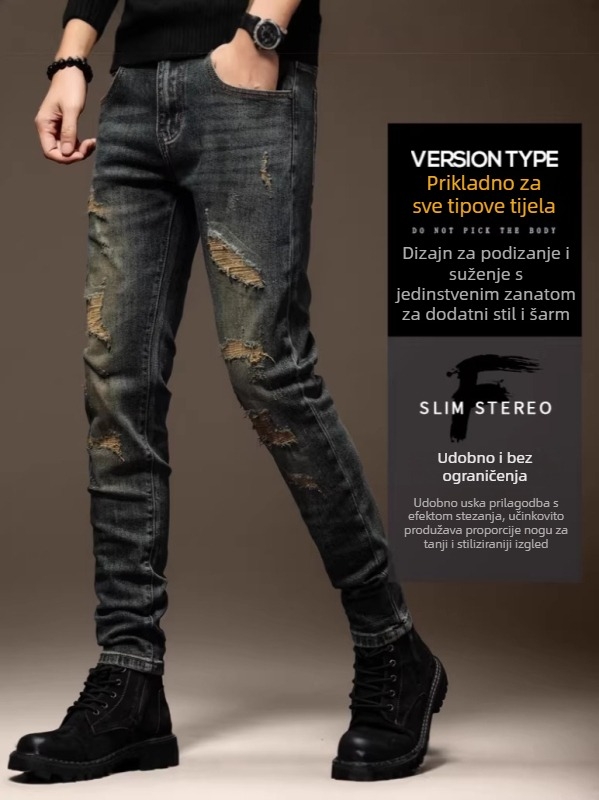 Traperice: mladi trend, ravni kroj, izblijedjeli denim, srednji struk, zatvarač, blago rastezanje