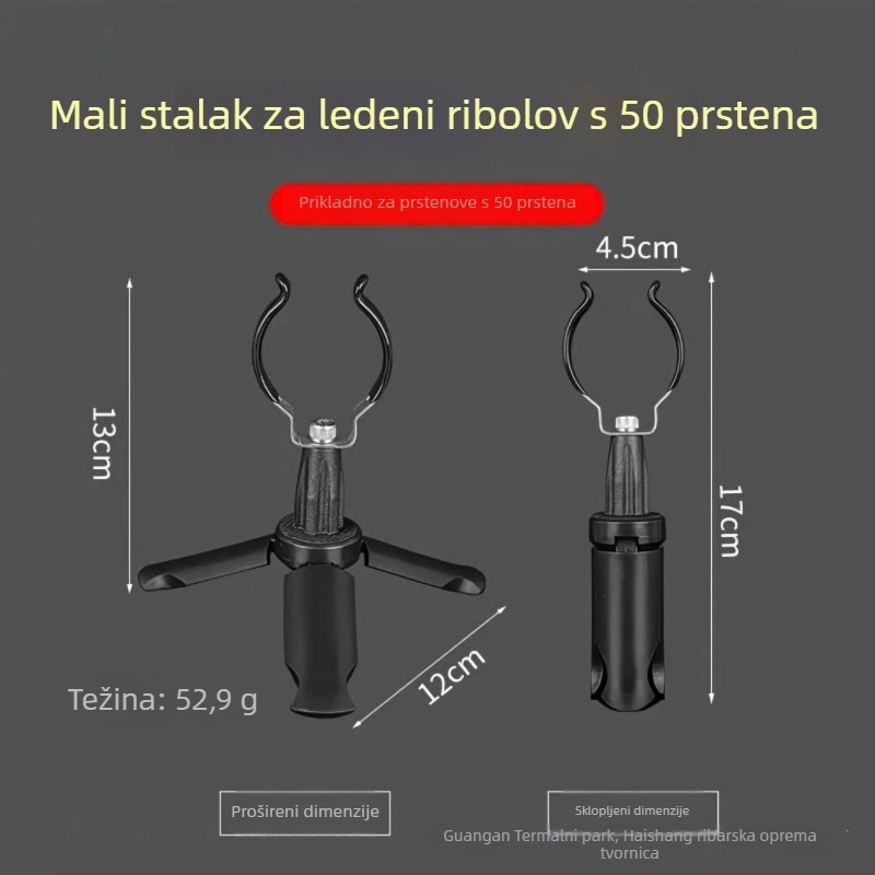 Stalak za ledni ribolov s kotačićem | Haishang Zhisheng — Materijali: guma, čelik, ABS | prenosno, sklopivo
