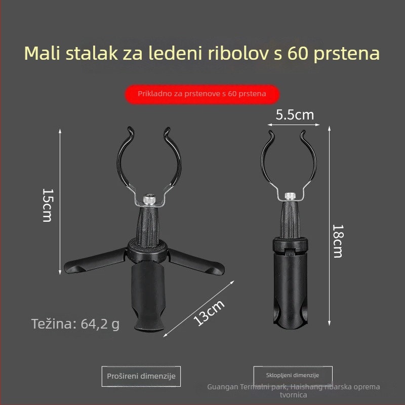 Stalak za ledni ribolov s kotačićem | Haishang Zhisheng — Materijali: guma, čelik, ABS | prenosno, sklopivo