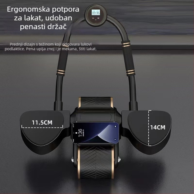 JIF Trbušni kotač s osloncem za lakat, automatsko vraćanje, ne sklapa se, kućni fitness uređaj