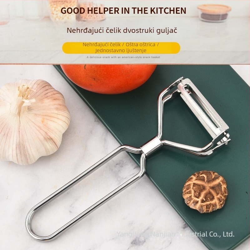 Nerđajući čelik dvostruko glavo rende i dvostruki guljač za voće i povrće, višenamjenski