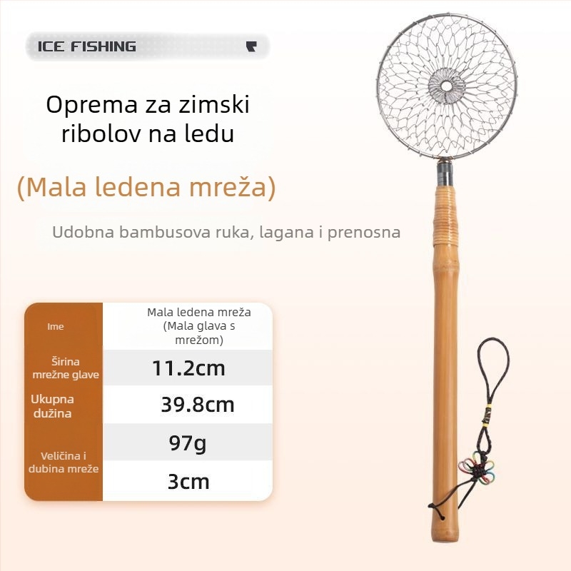 Zimska ribolovna oprema: žlica za led, mreža za ulov, odvojiva, PU materijal