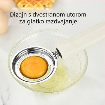 Set od nehrđajućeg čelika za pečenje, 3 dijela, s odjeljivačem bjelanjaka, tučkom za jaja i multifunkcionalnim filtrom (bez električne energije)