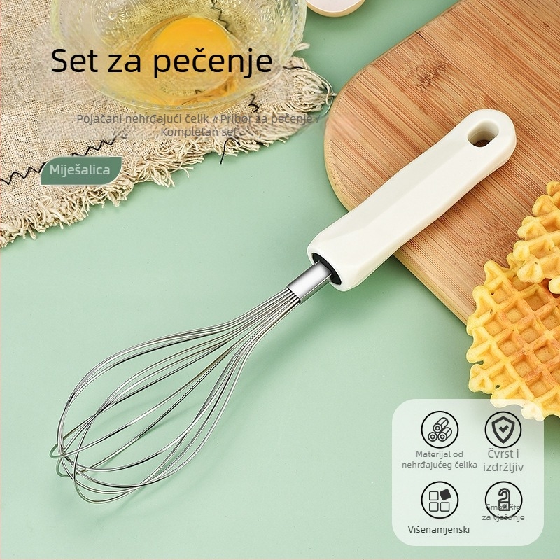 Set od nehrđajućeg čelika za pečenje, 3 dijela, s odjeljivačem bjelanjaka, tučkom za jaja i multifunkcionalnim filtrom (bez električne energije)