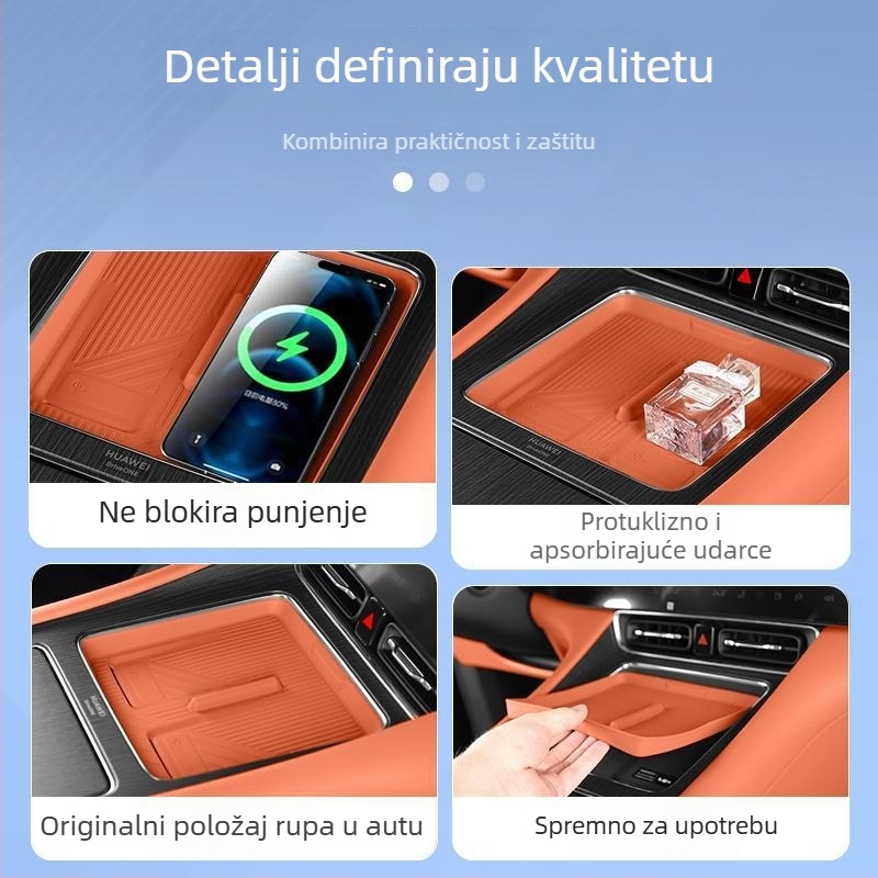 Silikonska podloga za bežično punjenje Wenjie M7, auto držač za središnju konzolu (Model M001), kompatibilan s 26 M7 modela