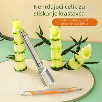 Nož za rezbarenje s alatom u obliku bambusa i kalupom za cvijeće, nehrđajući čelik, moderan minimalistički stil