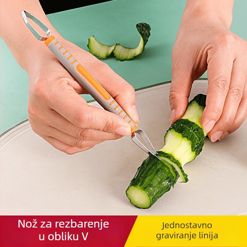 Nož za rezbarenje s alatom u obliku bambusa i kalupom za cvijeće, nehrđajući čelik, moderan minimalistički stil