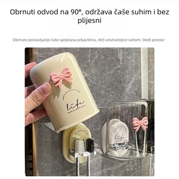 Lida držač četkica za zube – UV sterilizacija, metalni, zidni držač s usisnom čašom