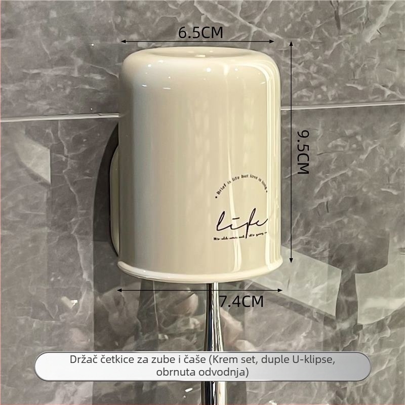 Lida držač četkica za zube – UV sterilizacija, metalni, zidni držač s usisnom čašom