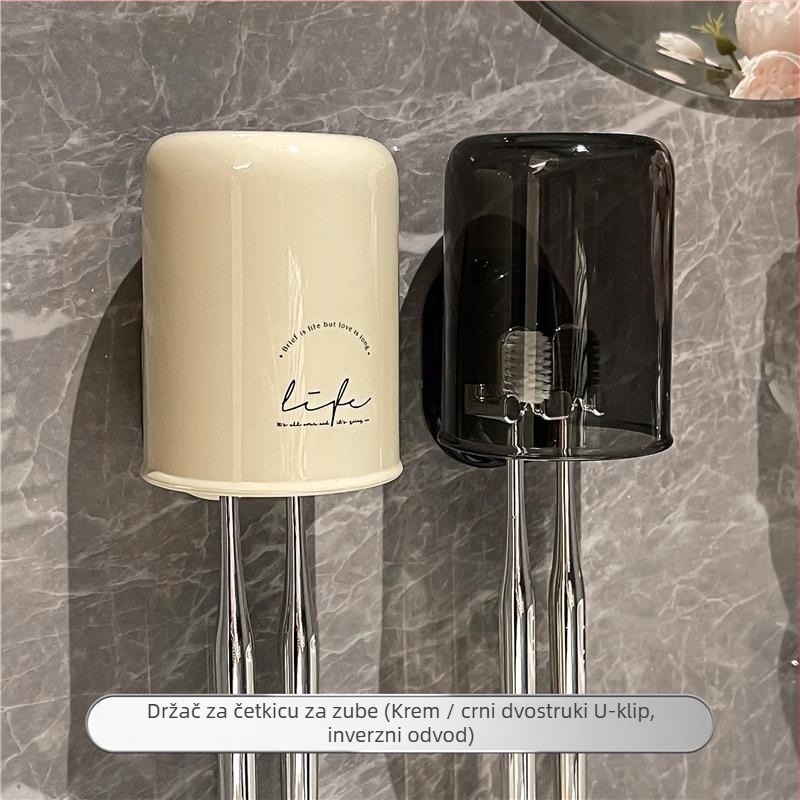 Lida držač četkica za zube – UV sterilizacija, metalni, zidni držač s usisnom čašom