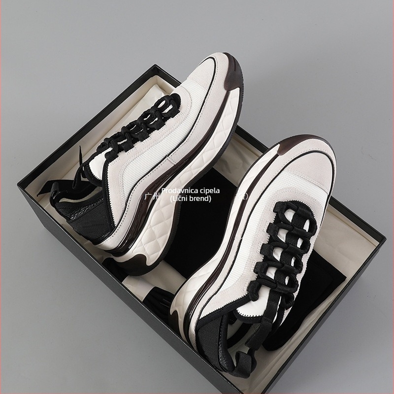 Casual tenisice od prave kože s debelim potplatom, kožni gornji dio, prirodni kožni ulošci, šivanje, prozračnost