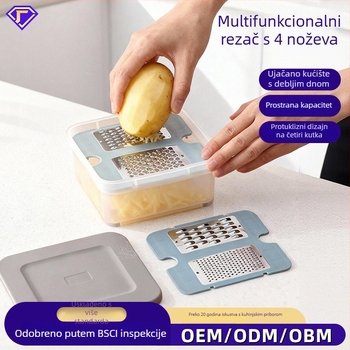 3-u-1 multifunkcionalni rezač za povrće marke YINGQI — plastika i 430 nehrđajući čelik, višefunkcionalni, izdanje 2024.