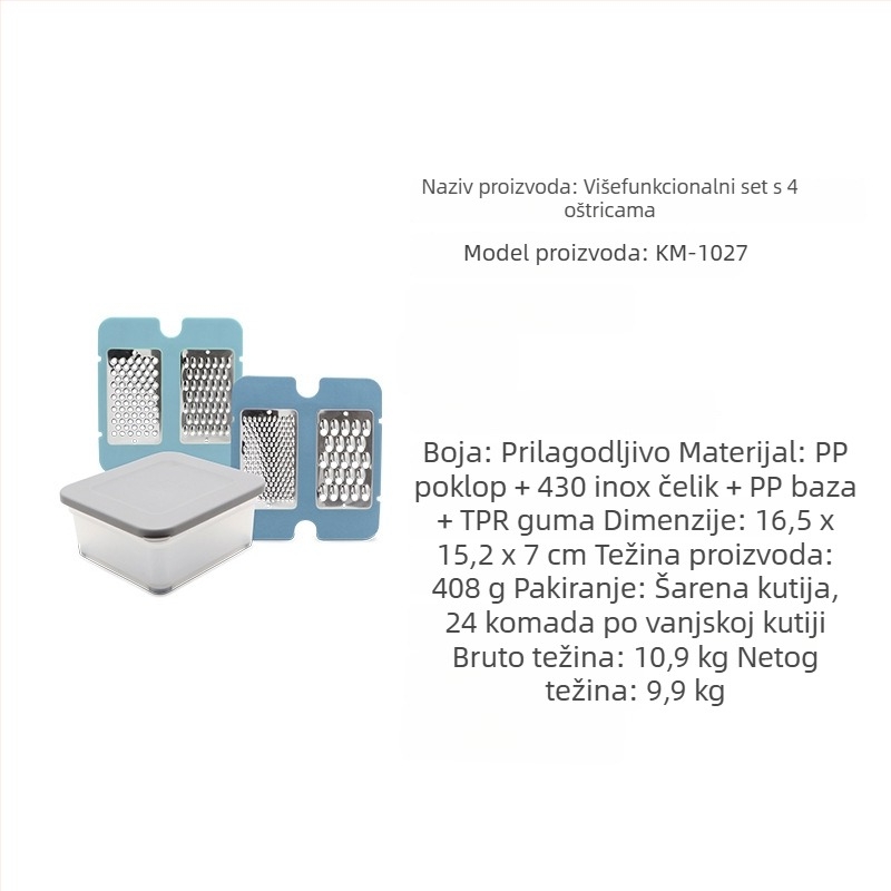 3-u-1 multifunkcionalni rezač za povrće marke YINGQI — plastika i 430 nehrđajući čelik, višefunkcionalni, izdanje 2024.