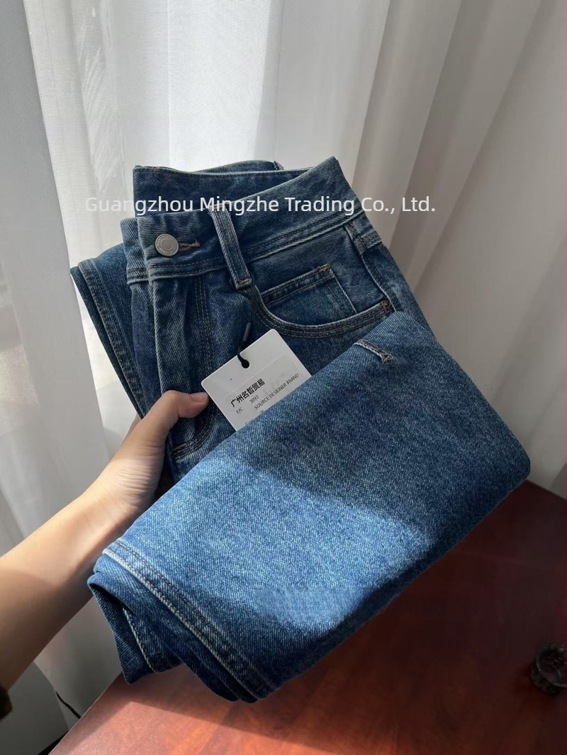 Traperice, ravni kroj, visok struk, denim, 95% pamuk, srednja debljina, jesen 2024