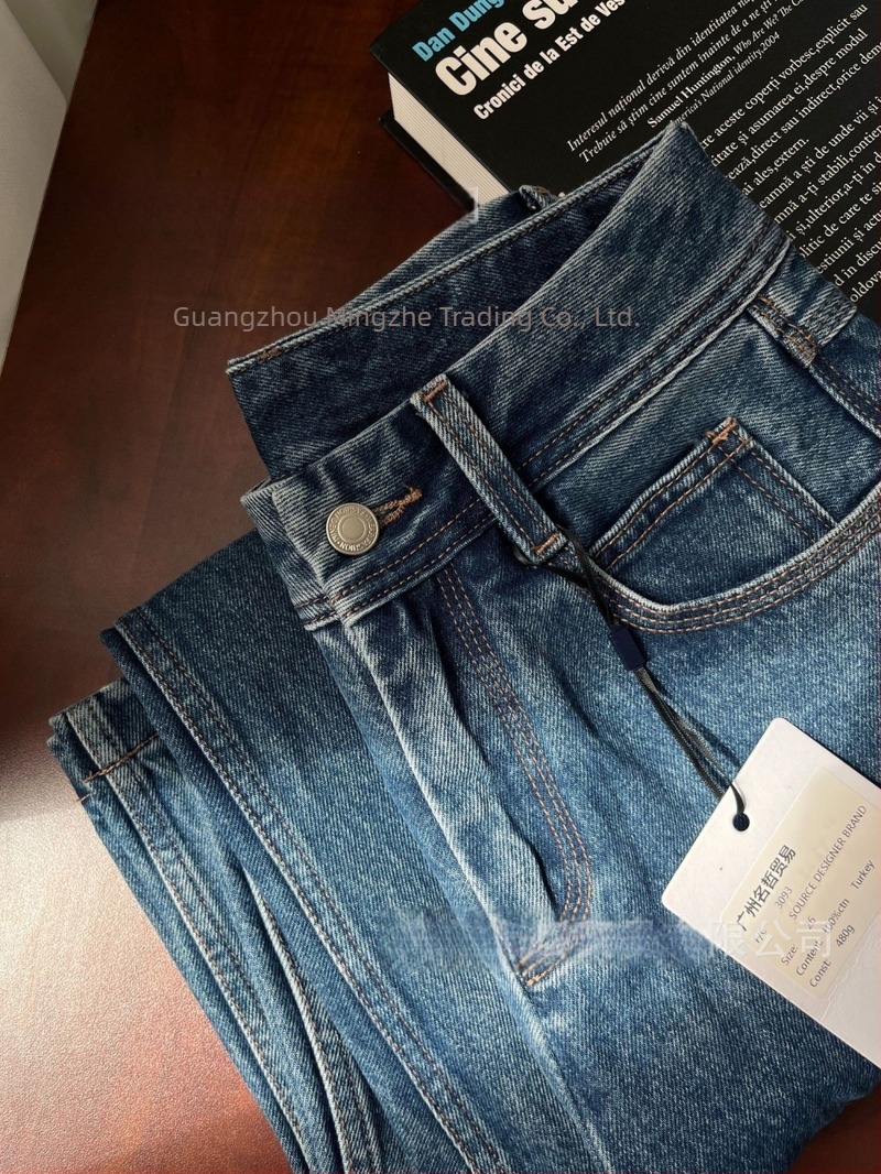 Traperice, ravni kroj, visok struk, denim, 95% pamuk, srednja debljina, jesen 2024