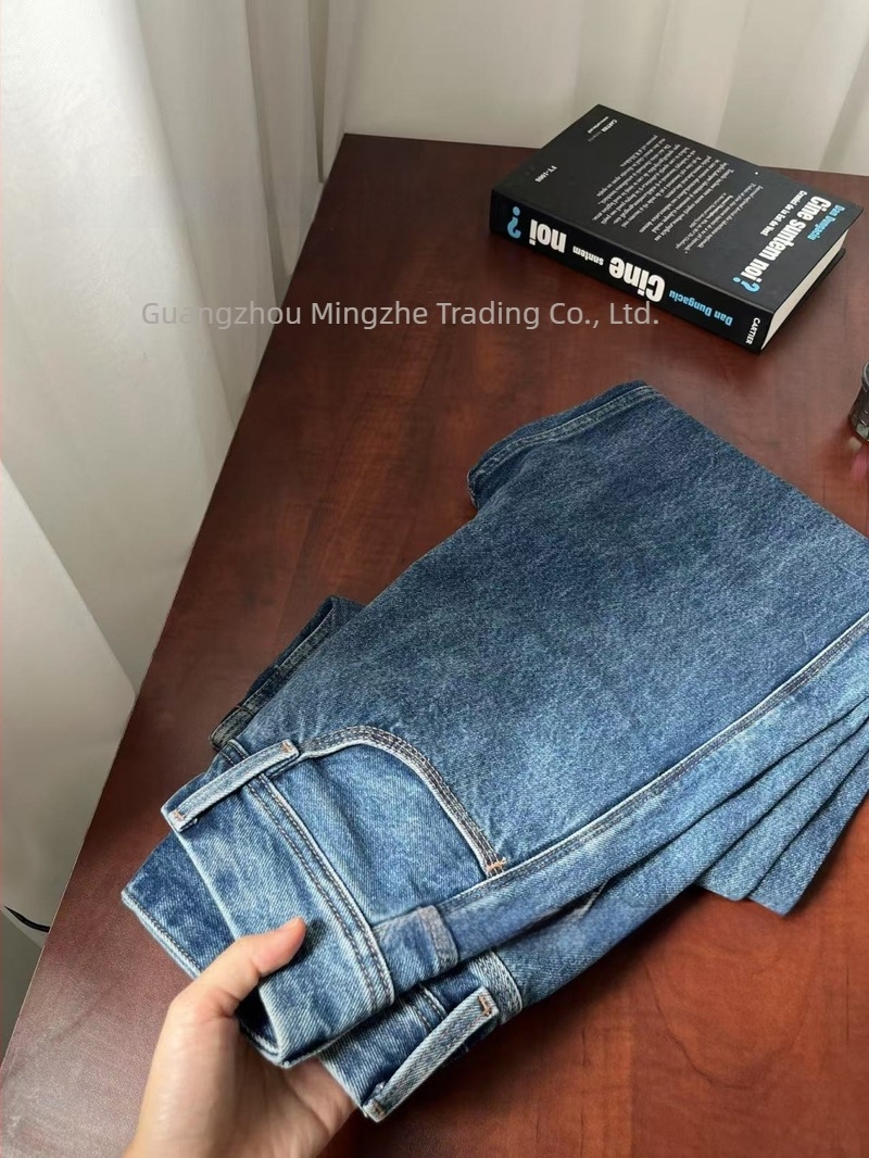 Traperice, ravni kroj, visok struk, denim, 95% pamuk, srednja debljina, jesen 2024