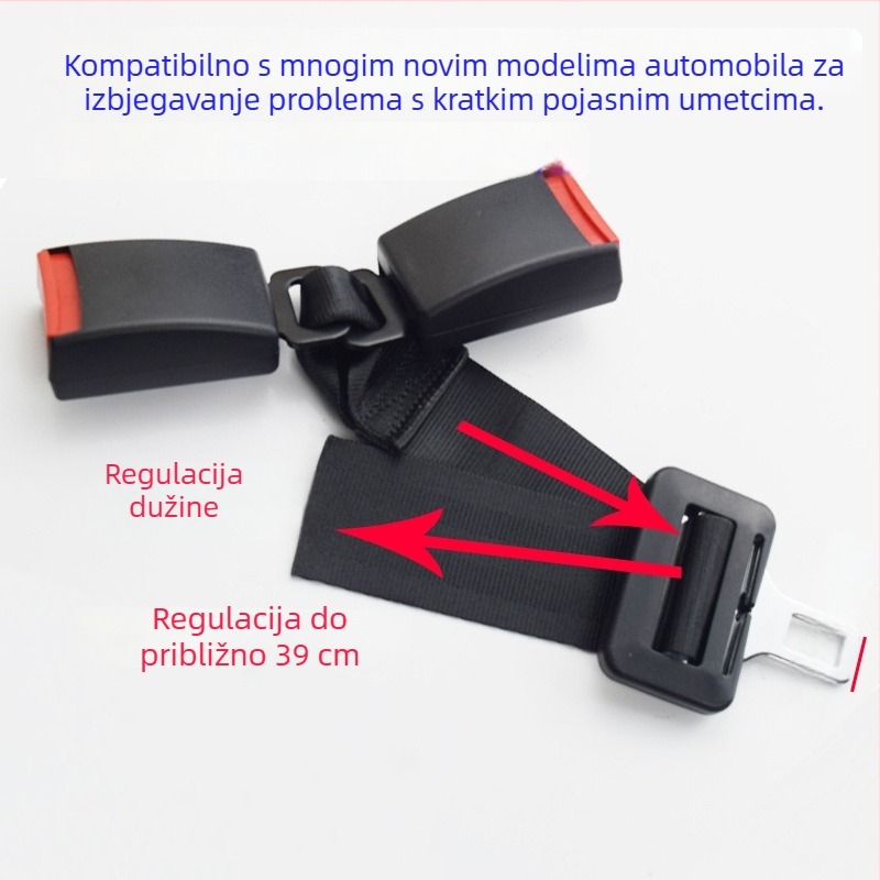 Proširivač sigurnosnog pojasa za automobil, adapter jedan na dva, podesivi, materijal ABS + čelik 45# + poliester, marka O'GOODE