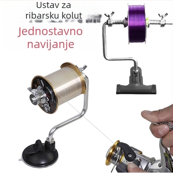 Navijač ribolovne linije s klipom i usisnom čašicom, tijelo od aluminijske legure, marka Cario, samostalan navijač, najlonski vodič niti