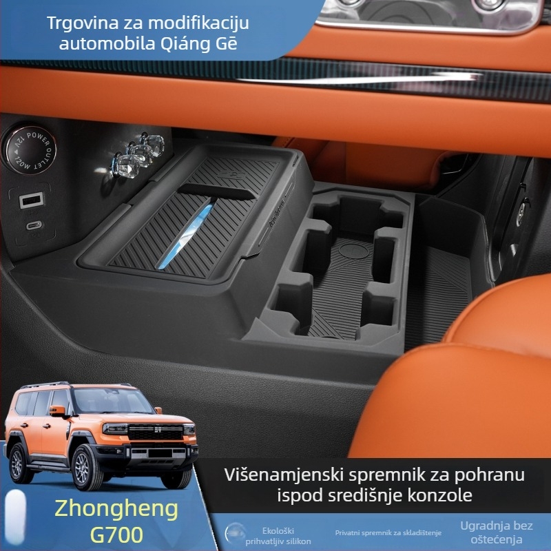 Silikonski unutarnji dodaci za središnju konzolu, model Jietu Zongheng G700, instalacija statičkim naljepnicama, materijal: smola