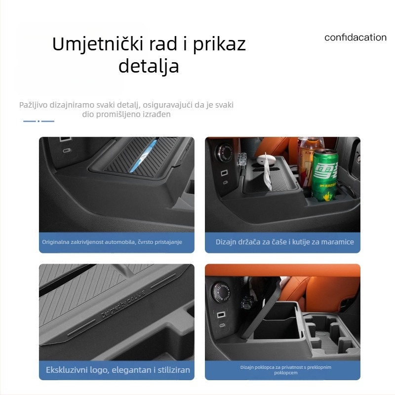 Silikonski unutarnji dodaci za središnju konzolu, model Jietu Zongheng G700, instalacija statičkim naljepnicama, materijal: smola