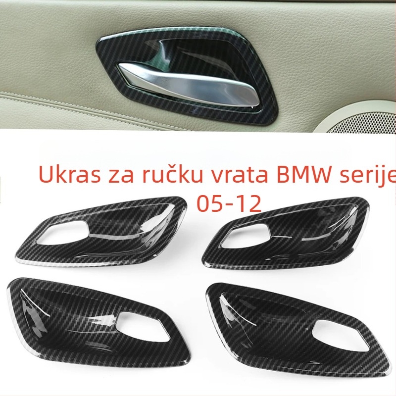 Unutarnja karbonska obrada za BMW Serija 3 E90/E92/E93 (2005–2012): unutarnja ručka vrata i unutarnja čašica vrata; materijal: plastika; marka: Bridese/boladesa; model: E90