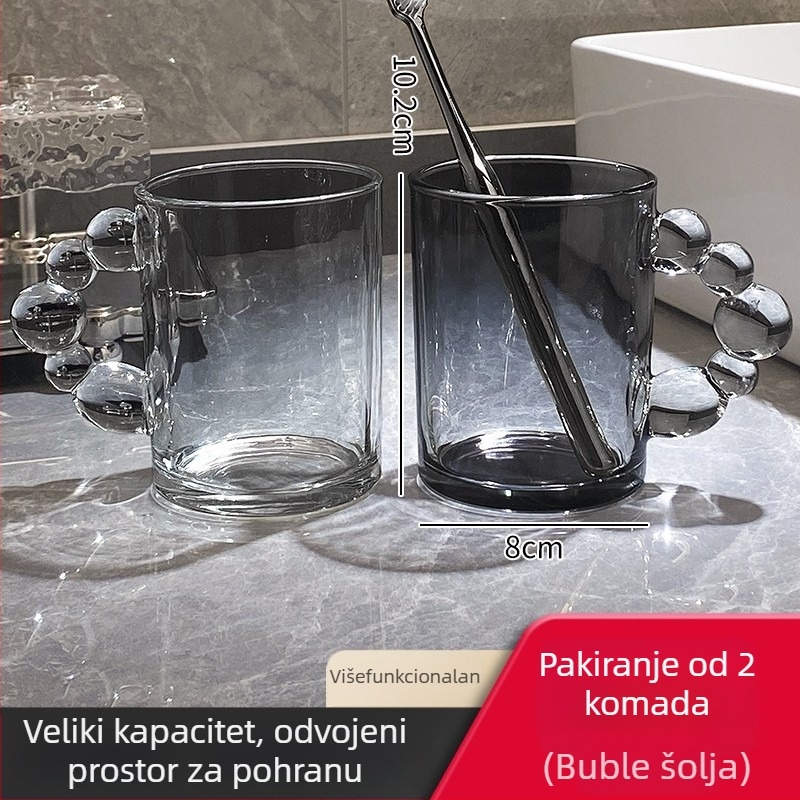 Držač četkice za zube s čašom — plastični, drugi način montaže, 1 komad, Hongyong