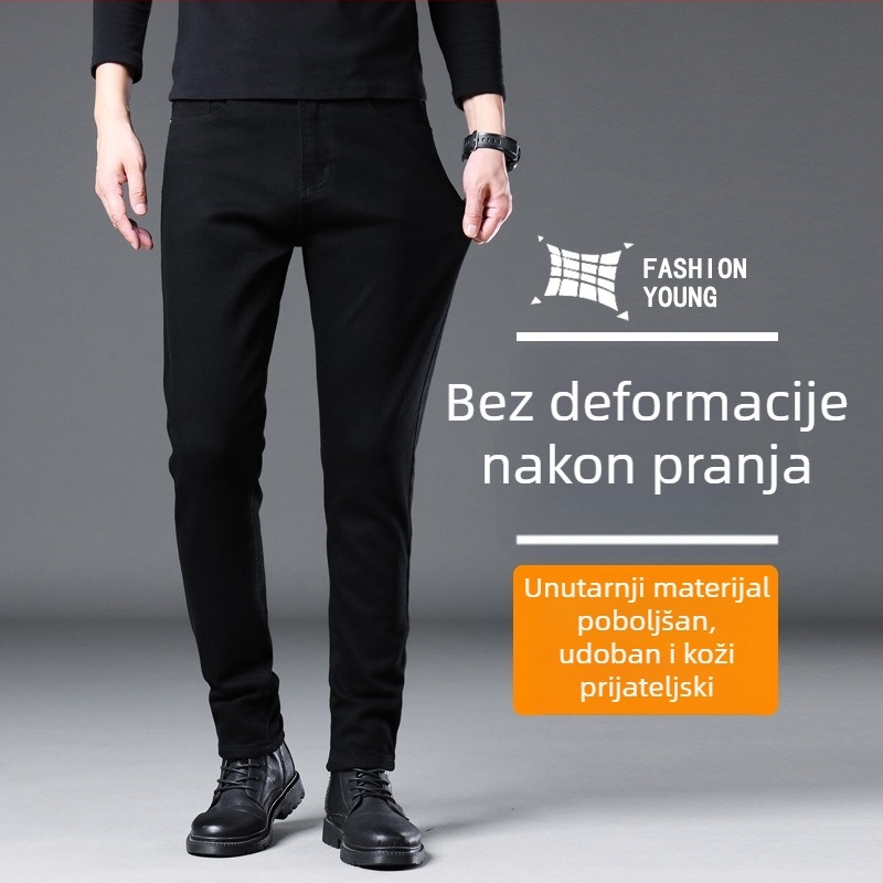 Muške traperice ravnog kroja, srednje visine struka, ziper, mikroelastičan denim (80% pamuk, 18% poliester, 2% elastan)