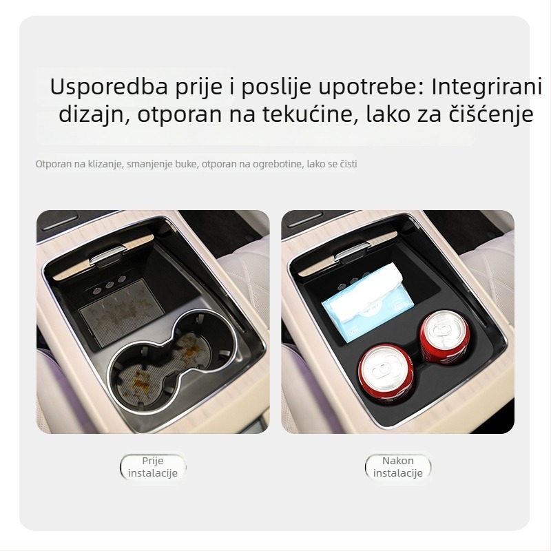 Silikonska protuklizna podloška za držač čaša u automobilu, model Enjoy S9 središnje upravljanje, materijal: silikon, težina 420 g