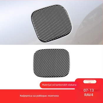 Dekorativna naljepnica poklopca spremnika goriva od karbonskih vlakana za Toyota RAV4 07-13 | Materijal: karbonska vlakna + kristalno ljepilo | Kompatibilno s Toyota RAV4 07-13 | Mogućnost tiskanja logotipa