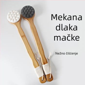 Xingyu Dugačka držačica za tuširanje s mekim dlačicama u obliku mačje šape, za leđa i tijelo, Nanzhu + PBT vlakna