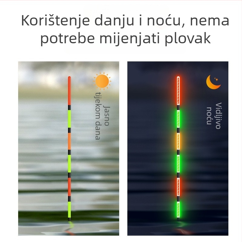 Pluta za ribol karpa – olovni materijal, svjetleći dan i noć, pogodan za velike ribe