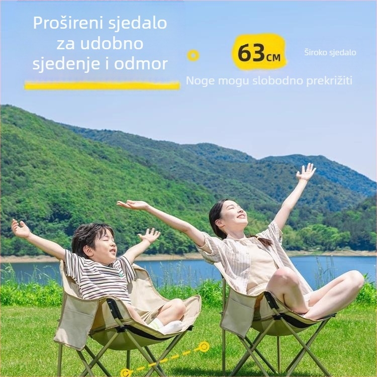 Explorer Moon Chair – Outdoor sklopiva stolica za kampiranje i ribolov, TXZ, okvir od ugljičnog čelika, porijeklo Kina