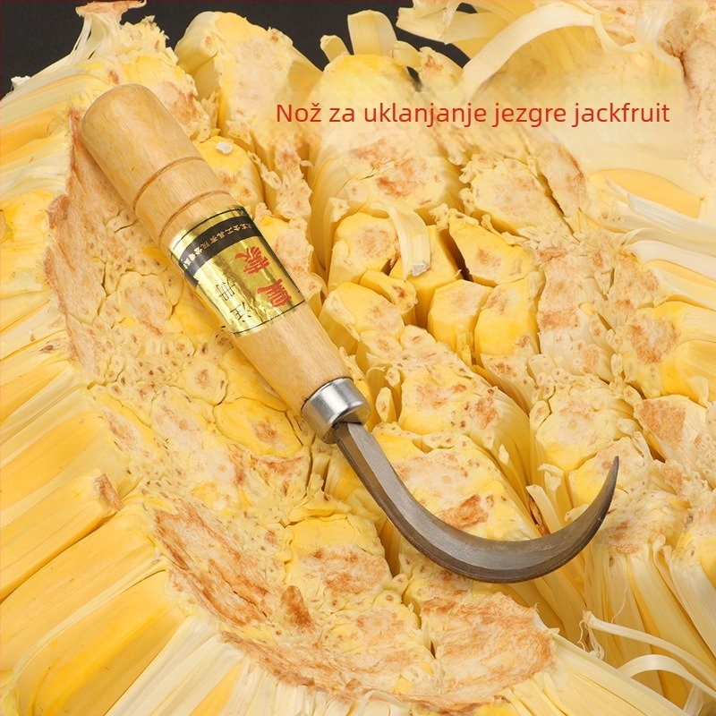 Nož za jackfruit - Zakrivljen dizajn, višenamjenski alat za guljenje i izdubljivanje središta, moderan stil, Toyokawa branda, mogućnost ispisa logotipa