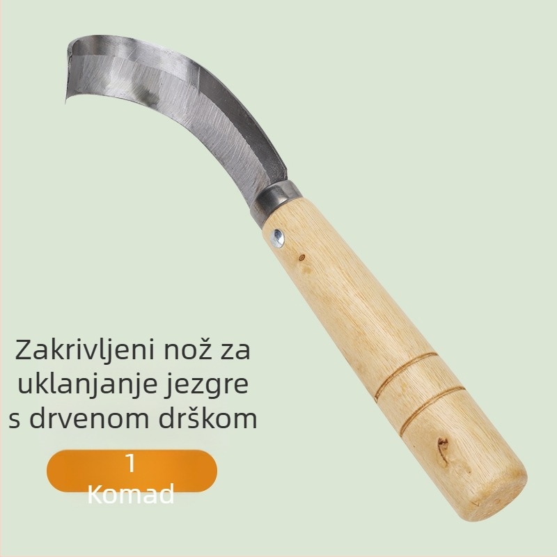 Nož za jackfruit - Zakrivljen dizajn, višenamjenski alat za guljenje i izdubljivanje središta, moderan stil, Toyokawa branda, mogućnost ispisa logotipa