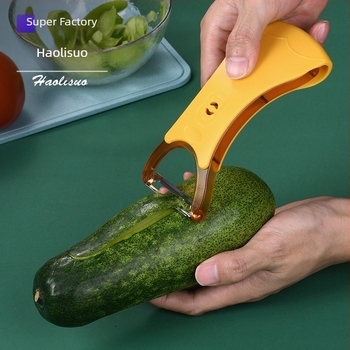 Višestruki nož za oguljenje od nehrđajućeg čelika, 2-u-1 rotirajući dizajn za voće i povrće, PV plastično kućište