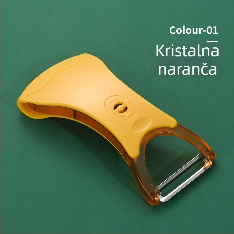 Višestruki nož za oguljenje od nehrđajućeg čelika, 2-u-1 rotirajući dizajn za voće i povrće, PV plastično kućište