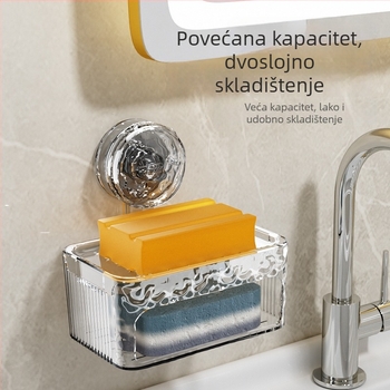 Kutija za sapun s usisnom čašicom, zidna montaža, dvostruka odvodna polica, plastika, 200 komada, Youyi